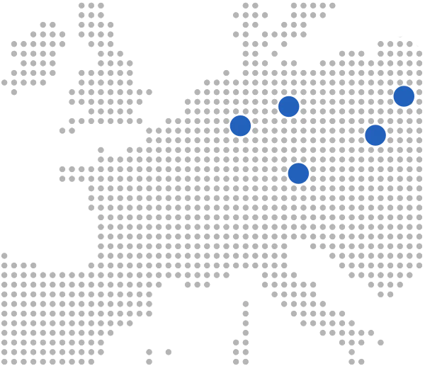 Karte unserer Einsatzgebiete für den Service von Stanzwerkzeugen in der gesamten EU